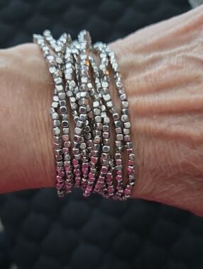 Silver Multi-Strand Beaded Wrap Bracelet - Women Jewelry